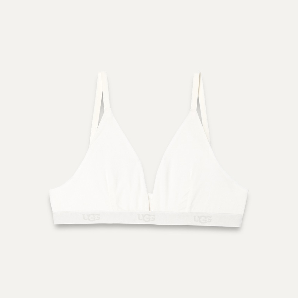 UGG White Triangle Bralette with Elastic Band